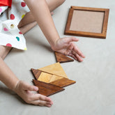 Tangram Puzzle for Kids | Classic Wooden Brain Teaser for 6+ Year | Explore Different Pattern with 7 Geometrical Pieces | Develop Problem-Solving Skills